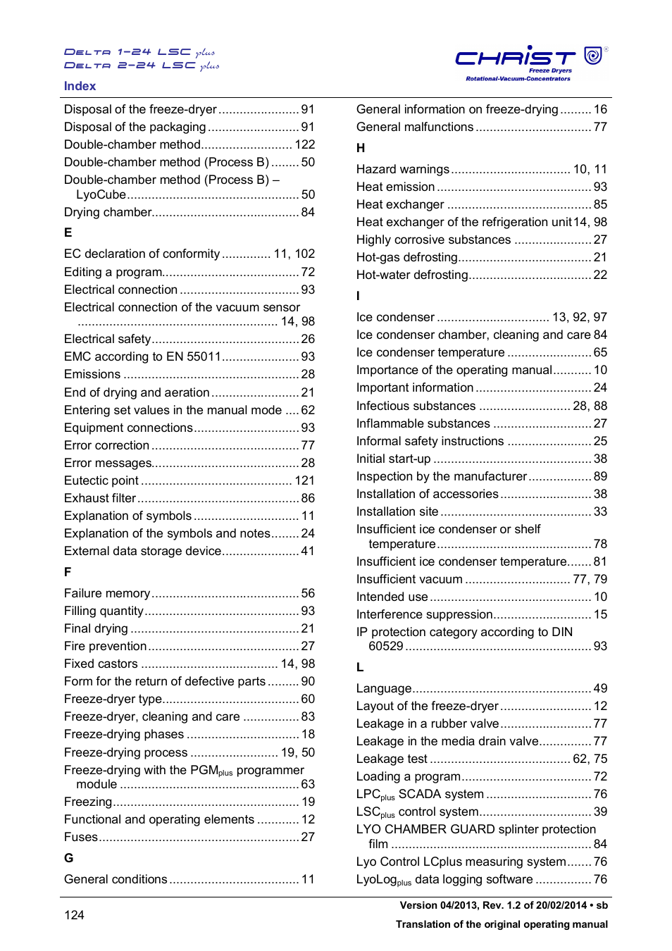 Martin Christ Delta 2-24 LSCplus User Manual | Page 124 / 127