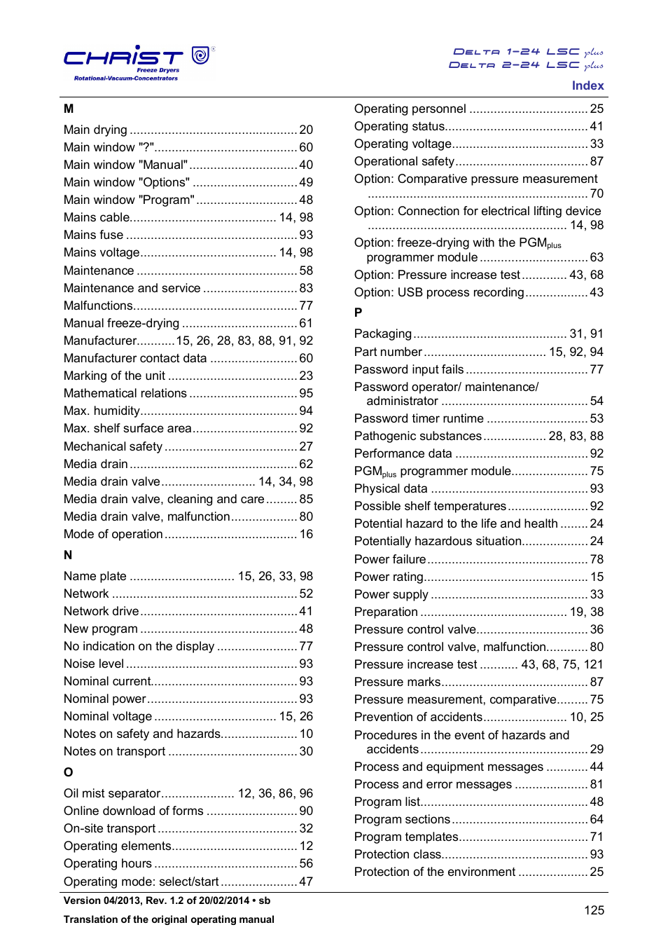 Martin Christ Delta 2-24 LSCplus User Manual | Page 125 / 127