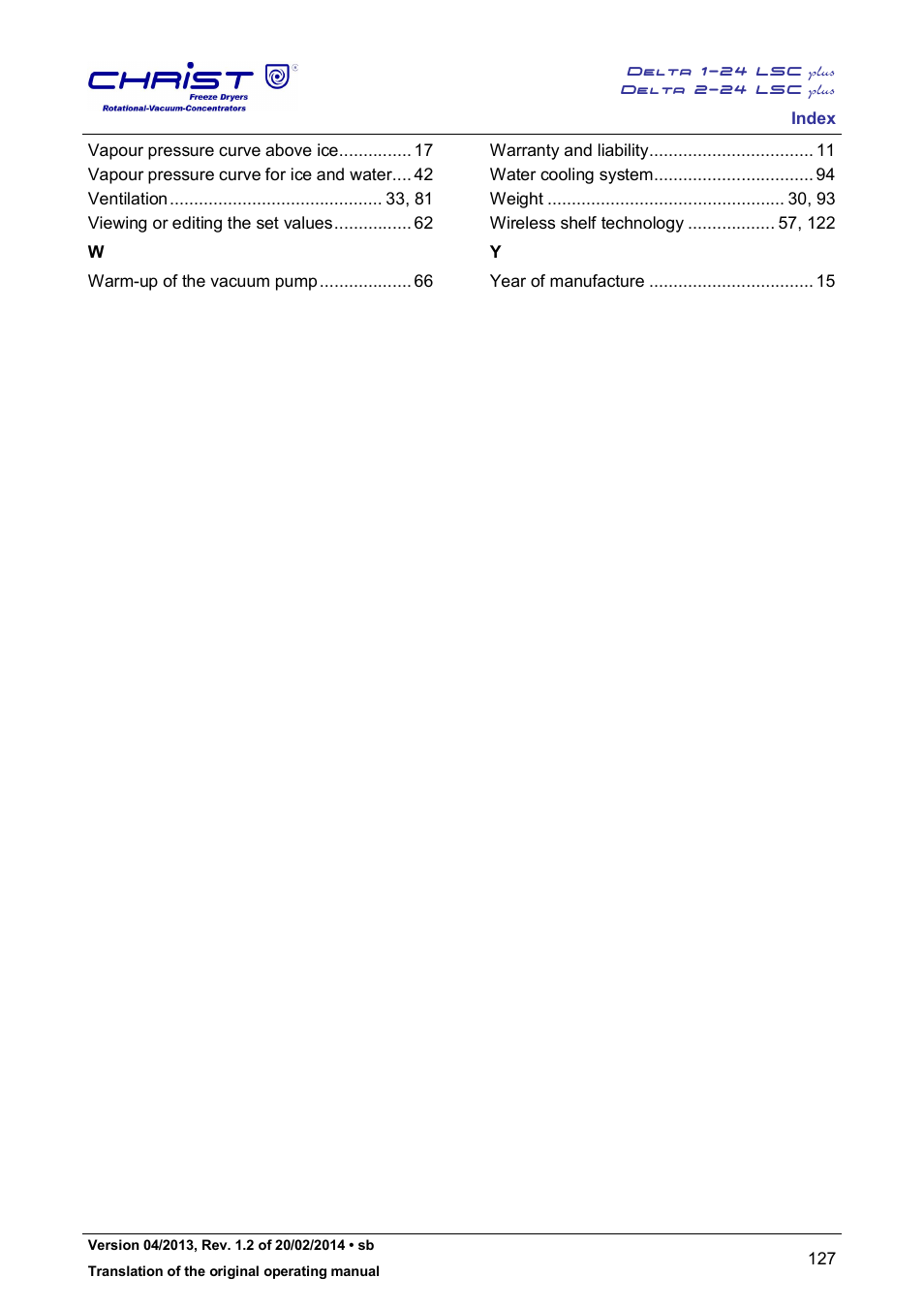 Martin Christ Delta 2-24 LSCplus User Manual | Page 127 / 127
