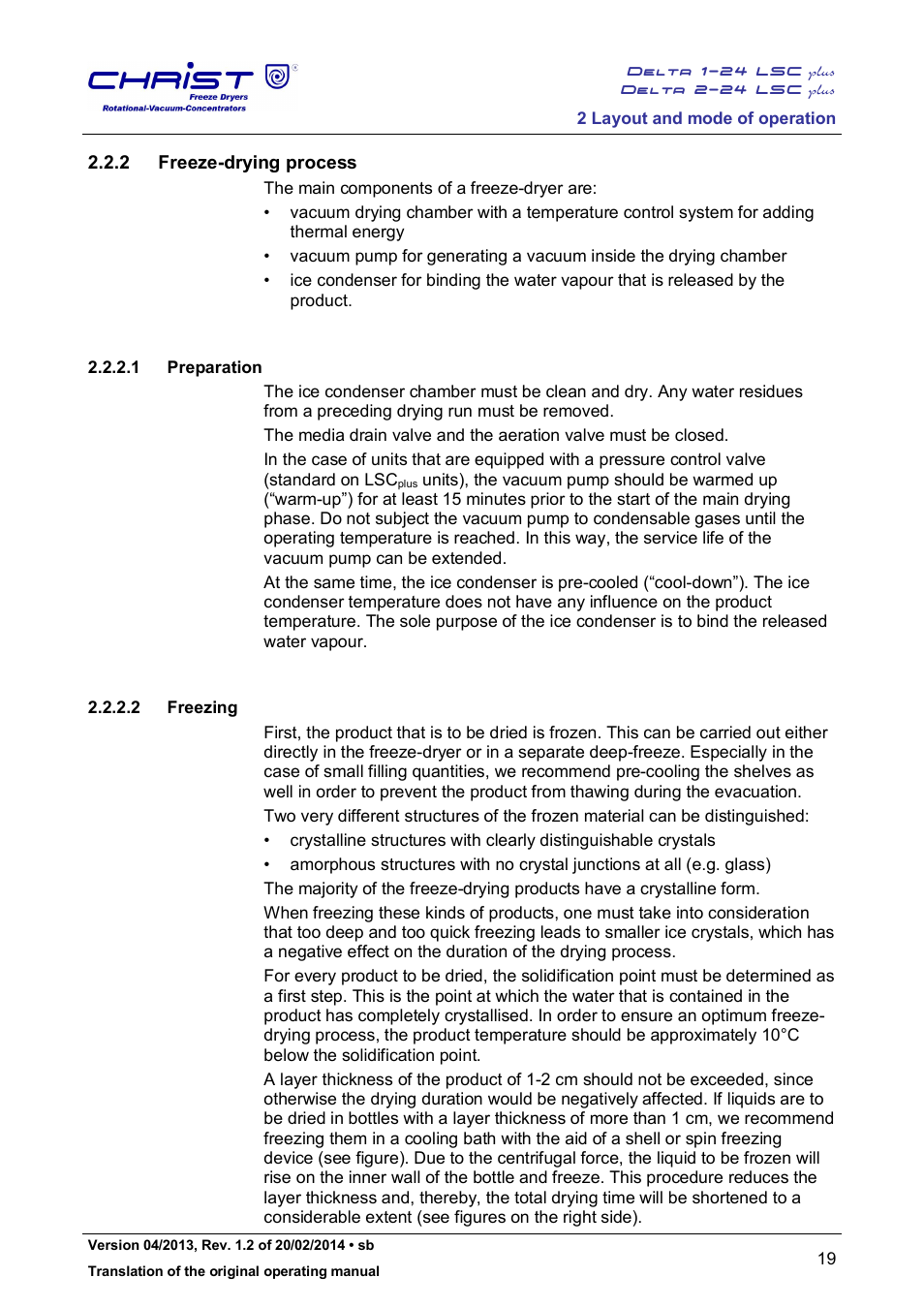 2 freeze-drying process | Martin Christ Delta 2-24 LSCplus User Manual | Page 19 / 127