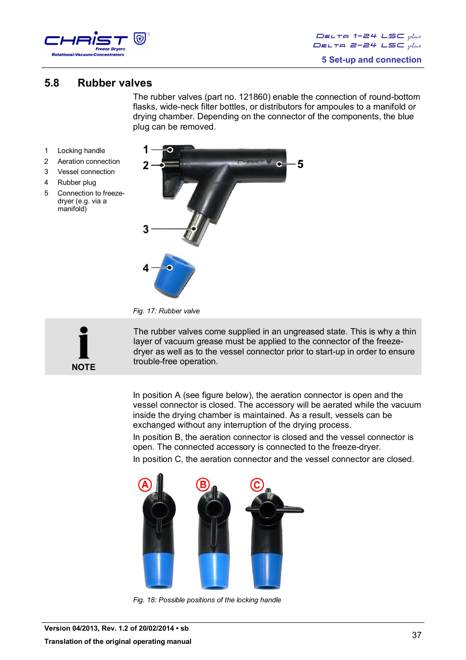 8 rubber valves | Martin Christ Delta 2-24 LSCplus User Manual | Page 37 / 127