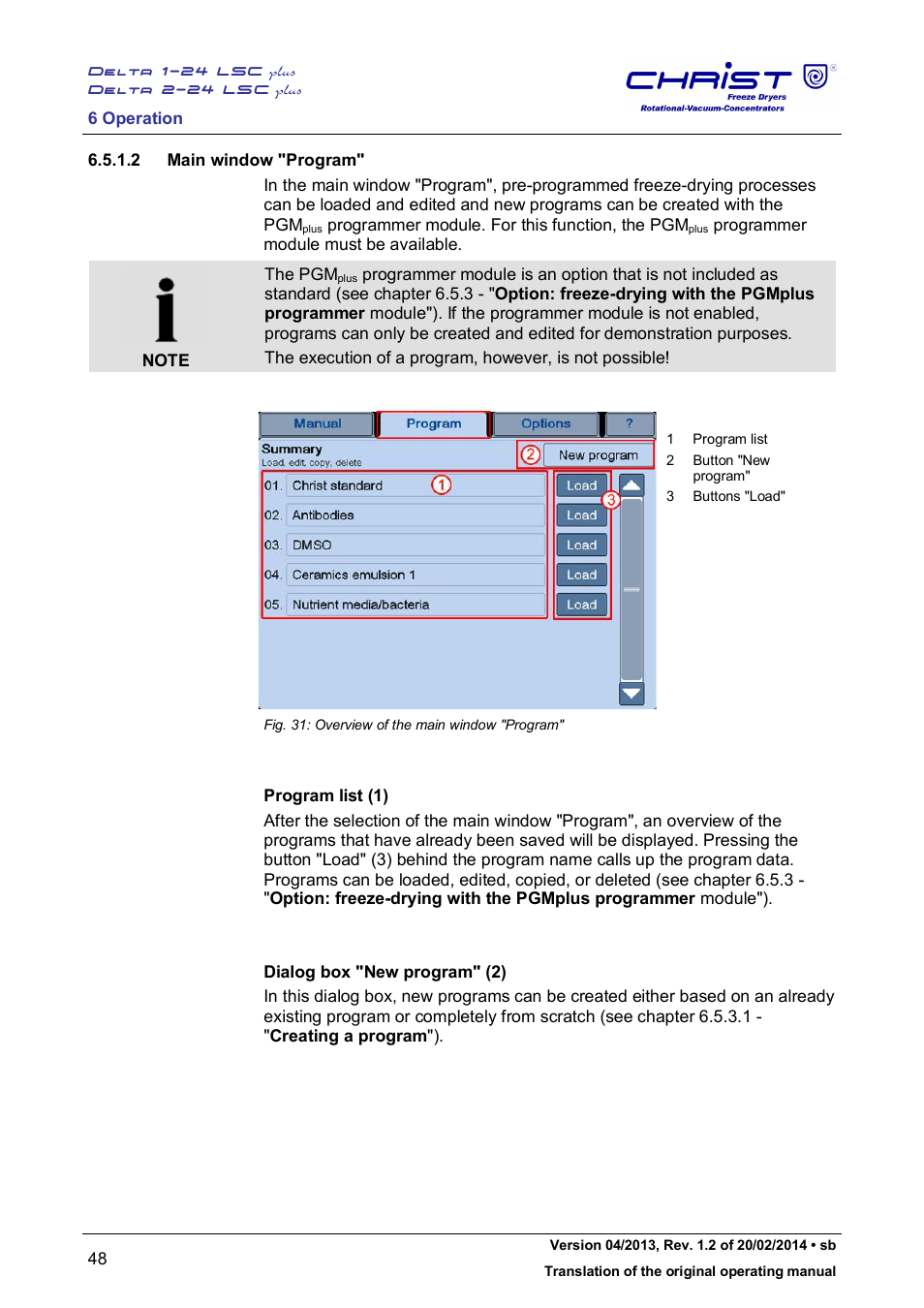 Martin Christ Delta 2-24 LSCplus User Manual | Page 48 / 127