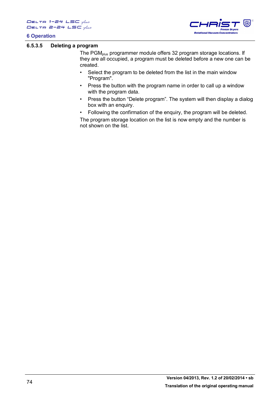 Martin Christ Delta 2-24 LSCplus User Manual | Page 74 / 127