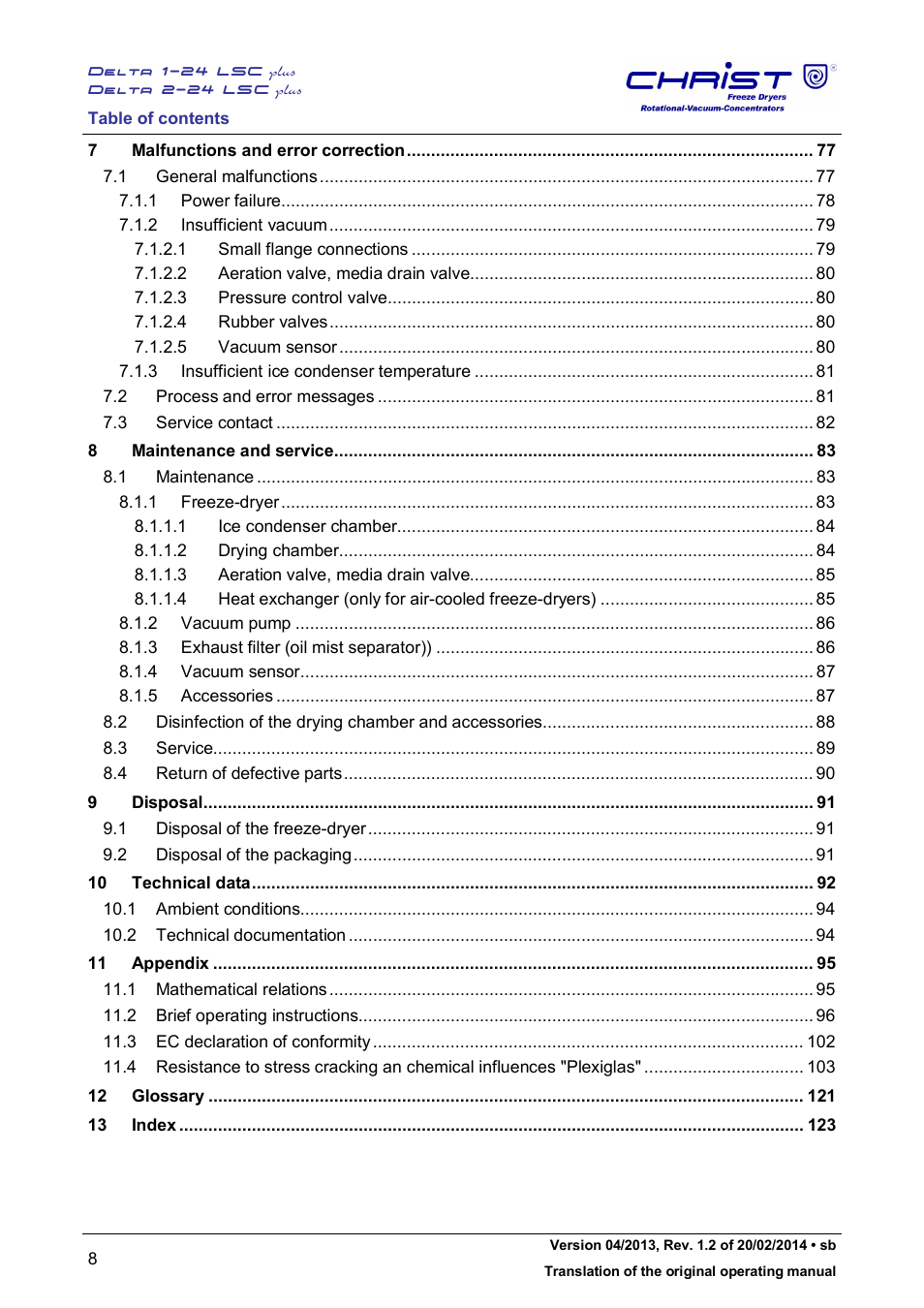 Martin Christ Delta 2-24 LSCplus User Manual | Page 8 / 127