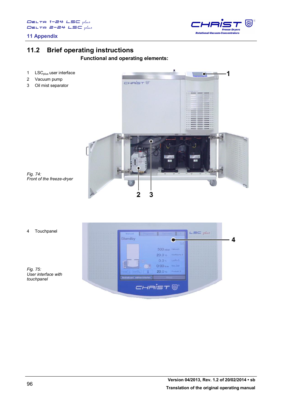 2 brief operating instructions | Martin Christ Delta 2-24 LSCplus User Manual | Page 96 / 127