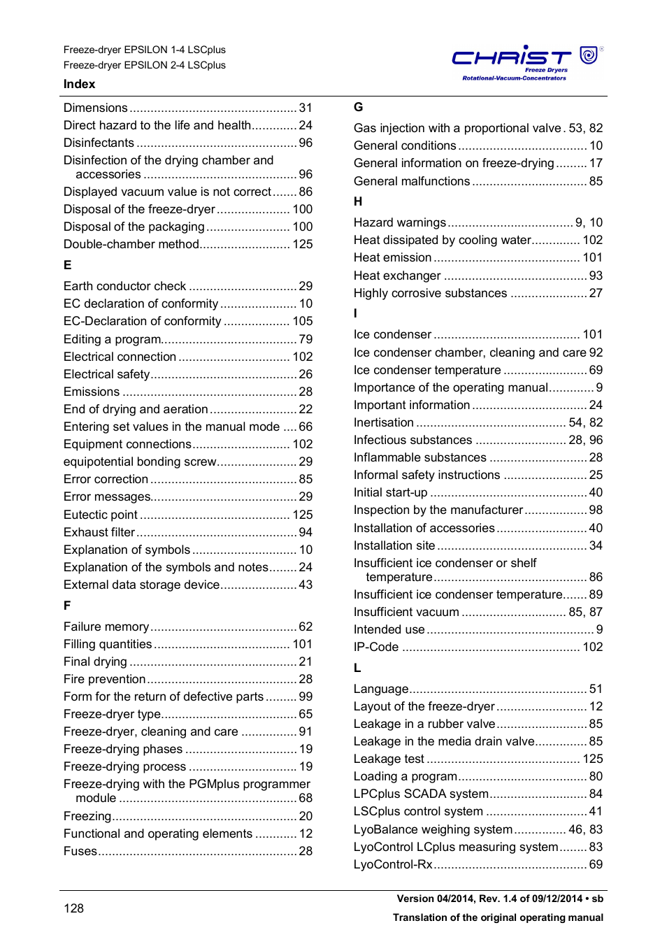 Martin Christ Epsilon 2-4 LSCplus User Manual | Page 128 / 131