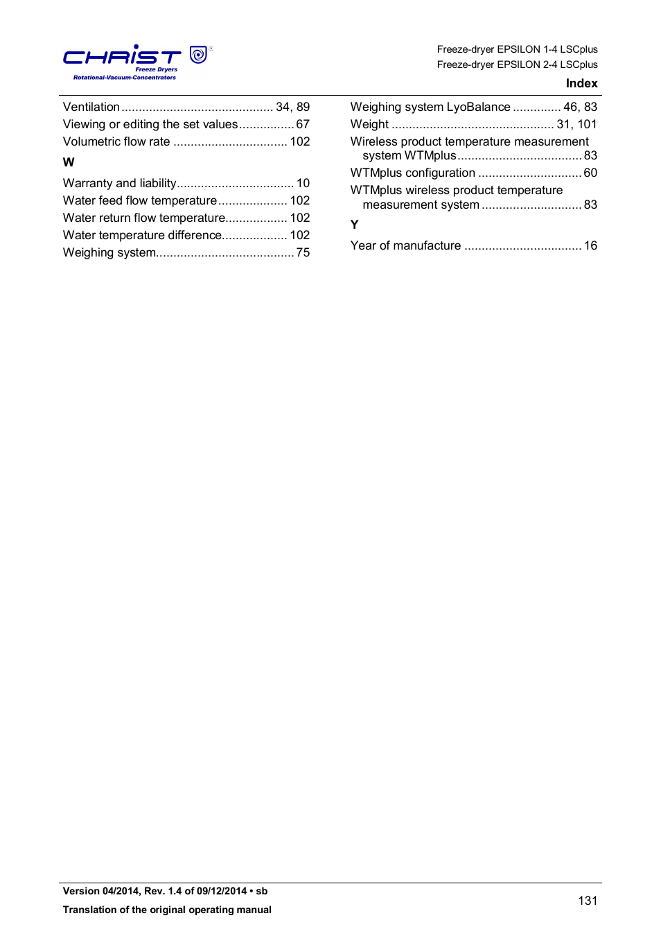 Martin Christ Epsilon 2-4 LSCplus User Manual | Page 131 / 131