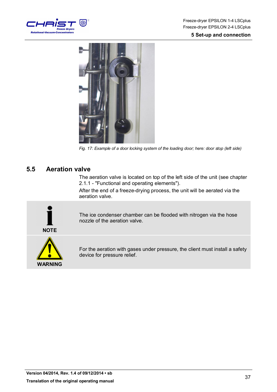 5 aeration valve | Martin Christ Epsilon 2-4 LSCplus User Manual | Page 37 / 131
