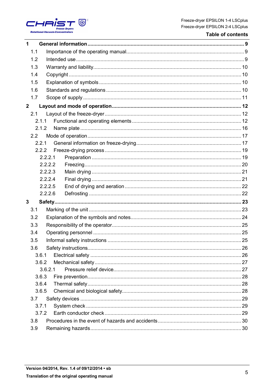 Martin Christ Epsilon 2-4 LSCplus User Manual | Page 5 / 131