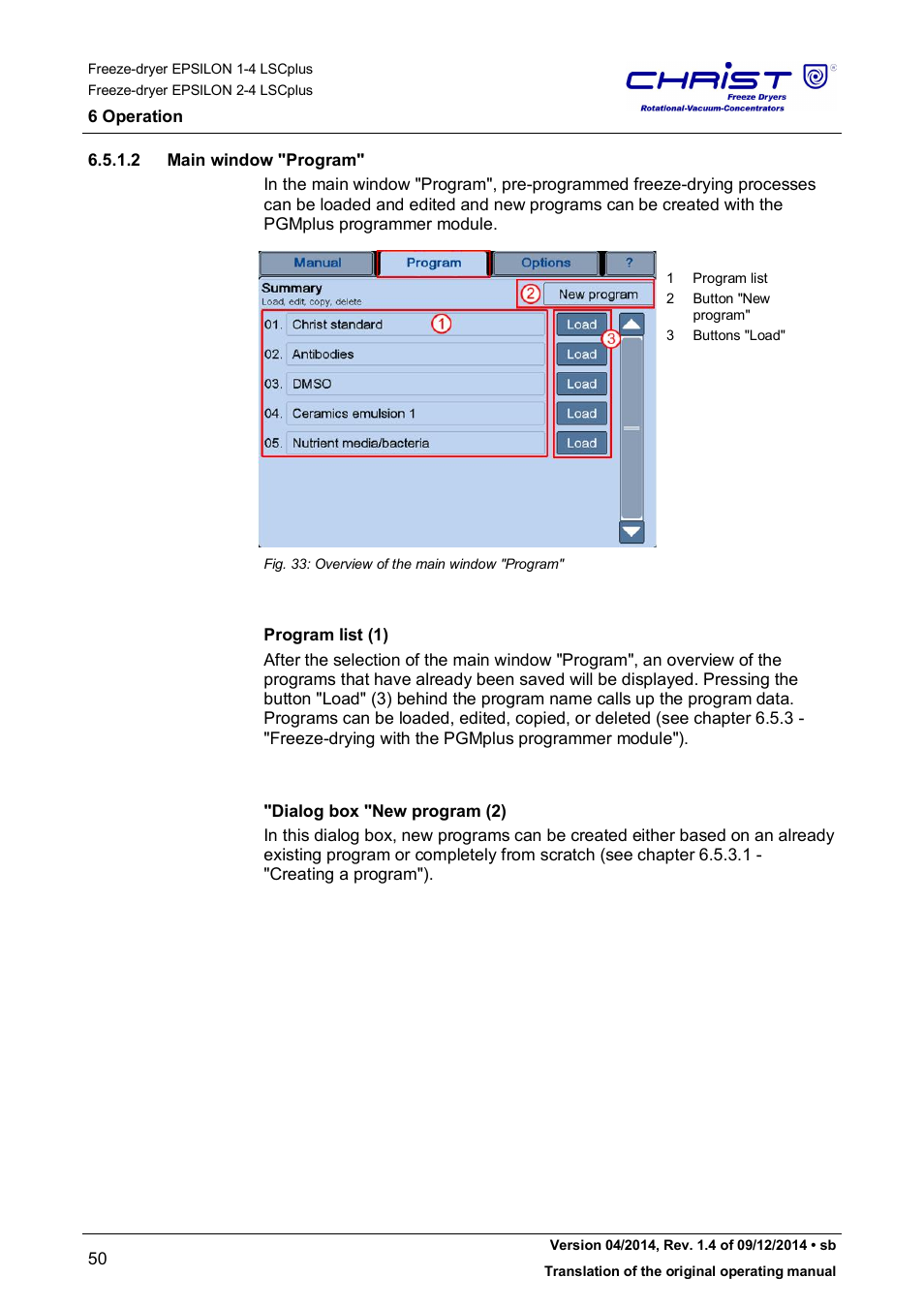 Martin Christ Epsilon 2-4 LSCplus User Manual | Page 50 / 131