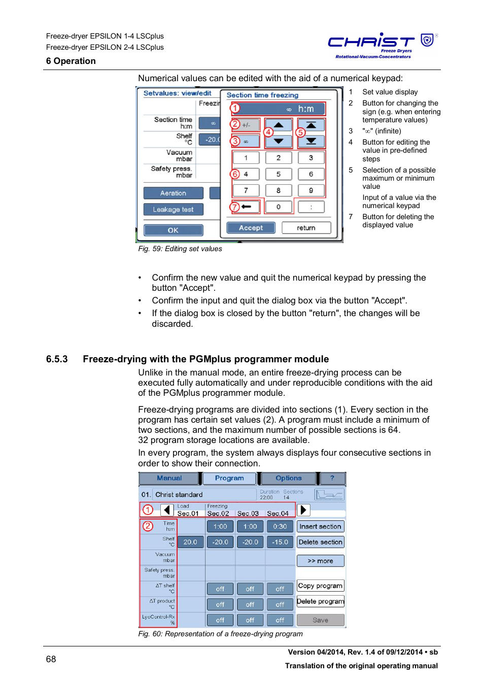 3 freeze-drying with the pgmplus programmer module | Martin Christ Epsilon 2-4 LSCplus User Manual | Page 68 / 131
