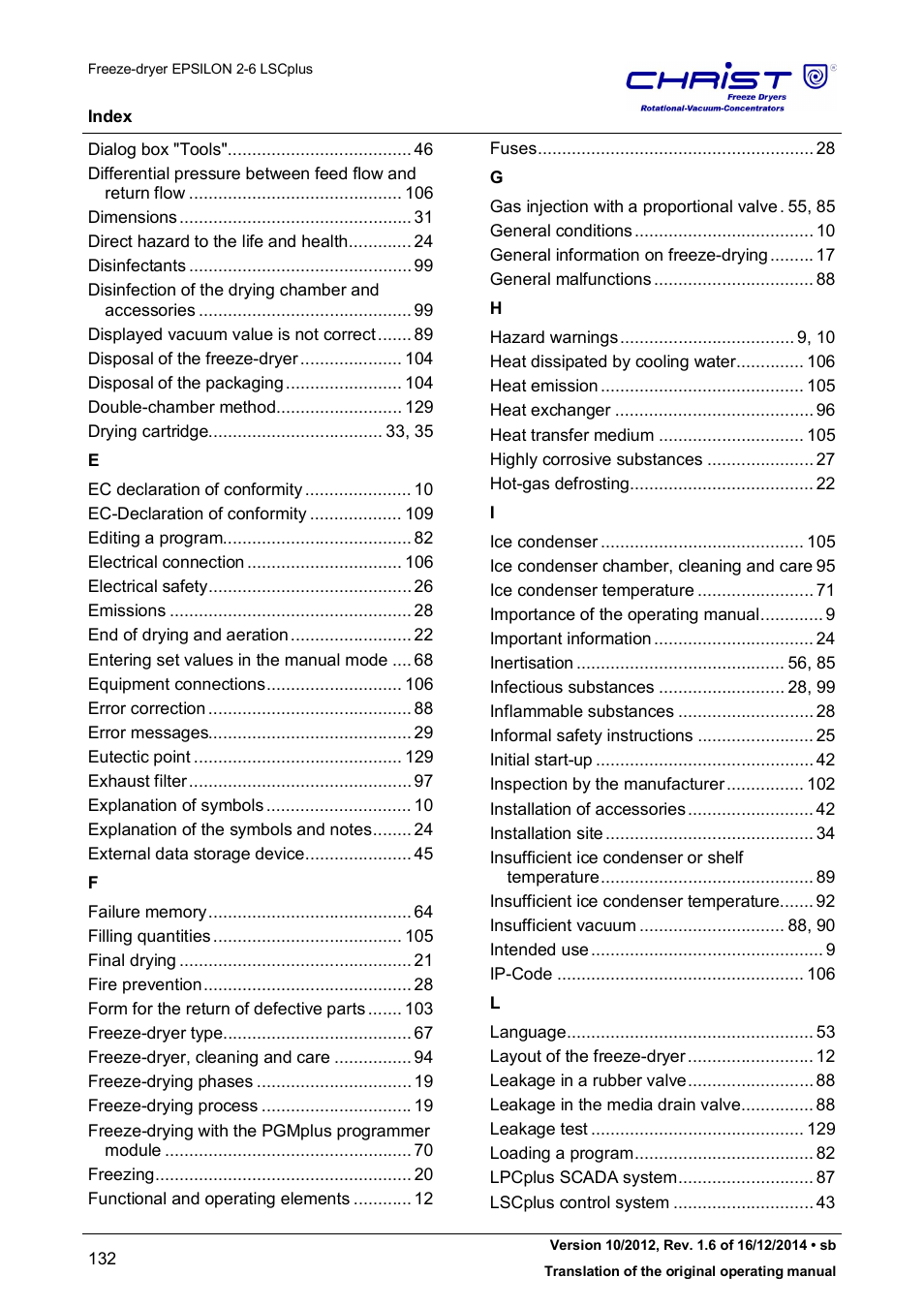 Martin Christ Epsilon 2-6D LSCplus User Manual | Page 132 / 135