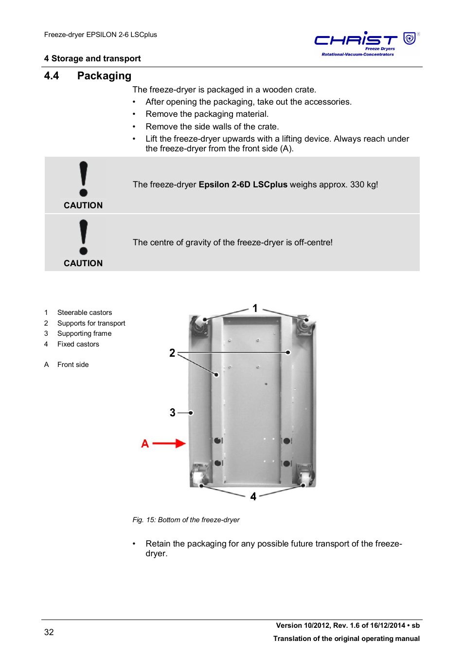 4 packaging | Martin Christ Epsilon 2-6D LSCplus User Manual | Page 32 / 135