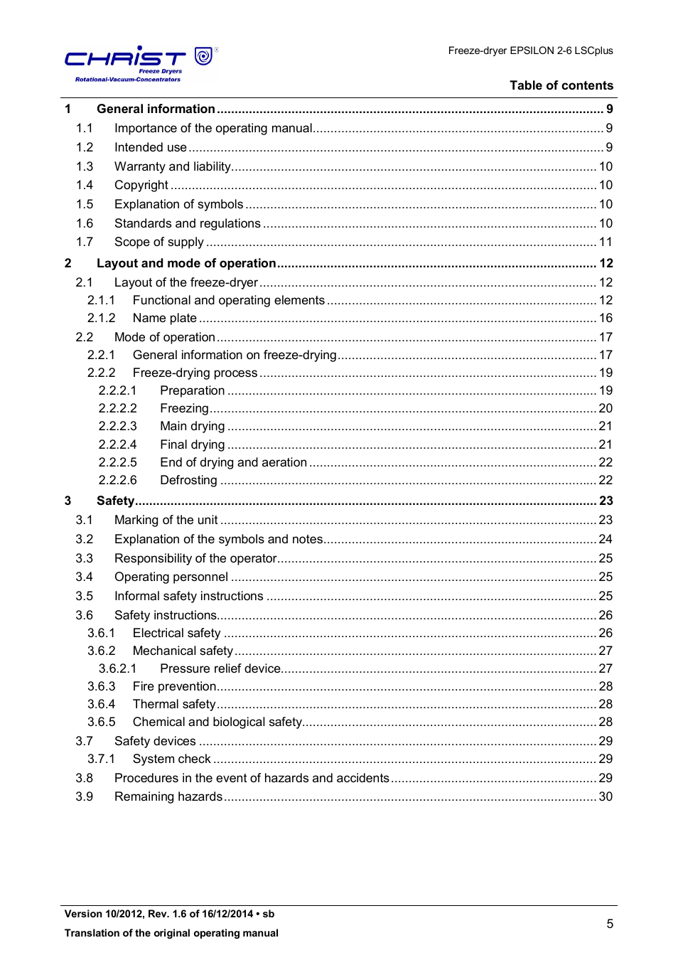 Martin Christ Epsilon 2-6D LSCplus User Manual | Page 5 / 135