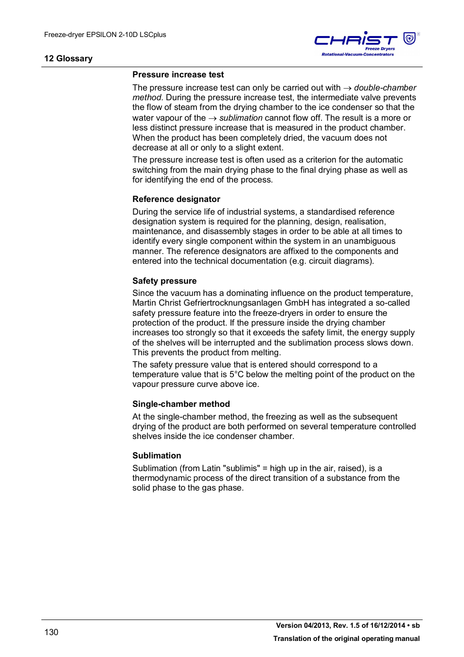 Martin Christ Epsilon 2-10D LSCplus User Manual | Page 130 / 135