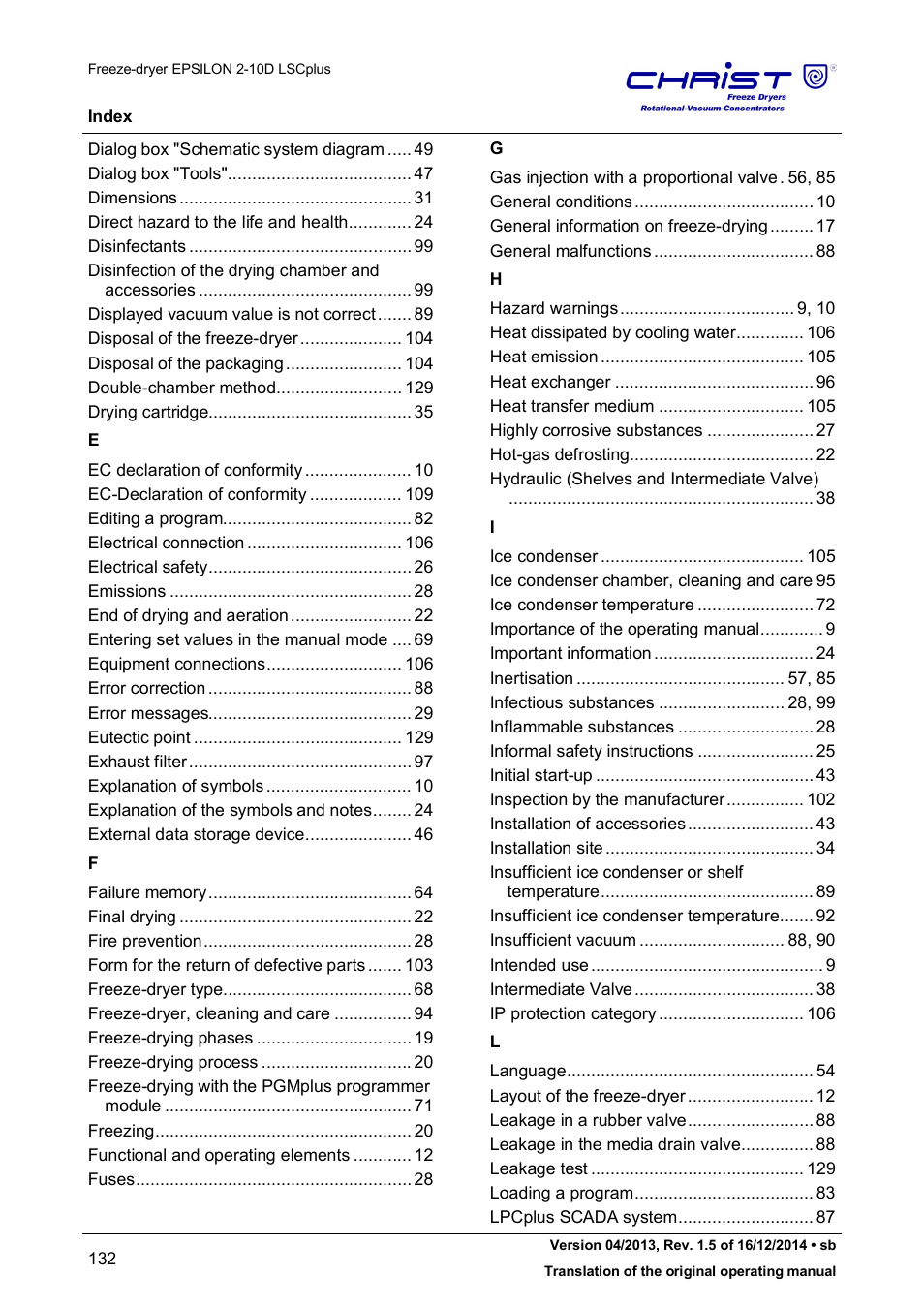 Martin Christ Epsilon 2-10D LSCplus User Manual | Page 132 / 135