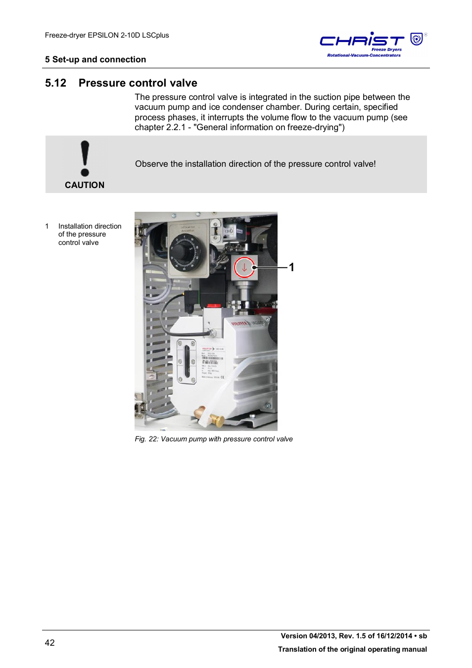 12 pressure control valve | Martin Christ Epsilon 2-10D LSCplus User Manual | Page 42 / 135