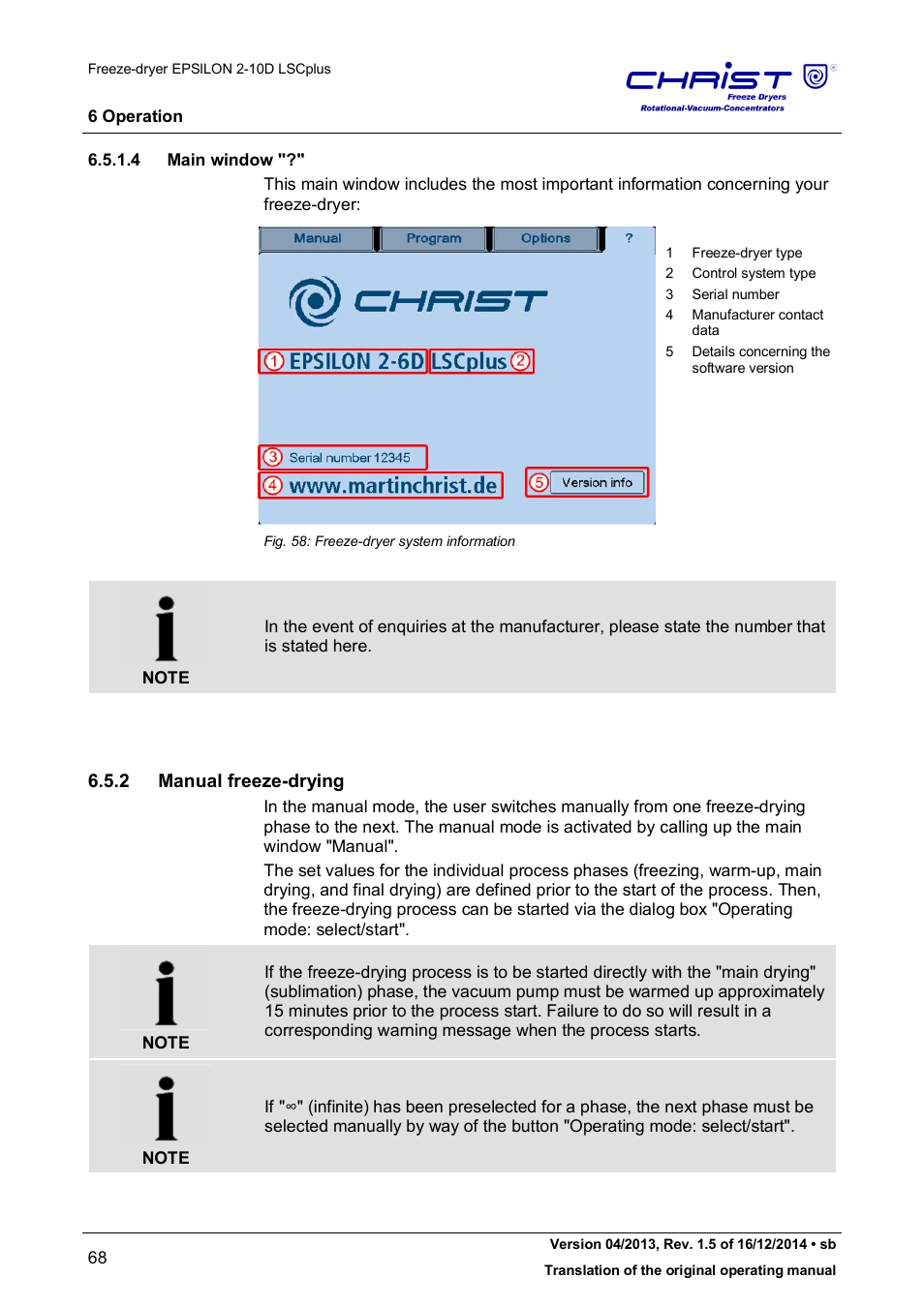 2 manual freeze-drying | Martin Christ Epsilon 2-10D LSCplus User Manual | Page 68 / 135