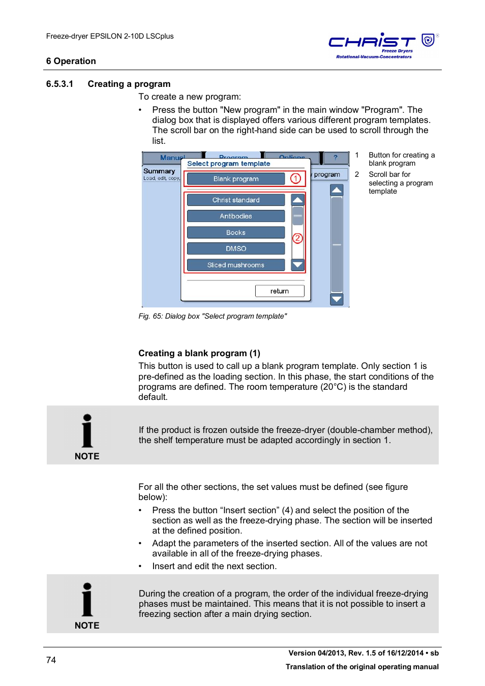 Martin Christ Epsilon 2-10D LSCplus User Manual | Page 74 / 135