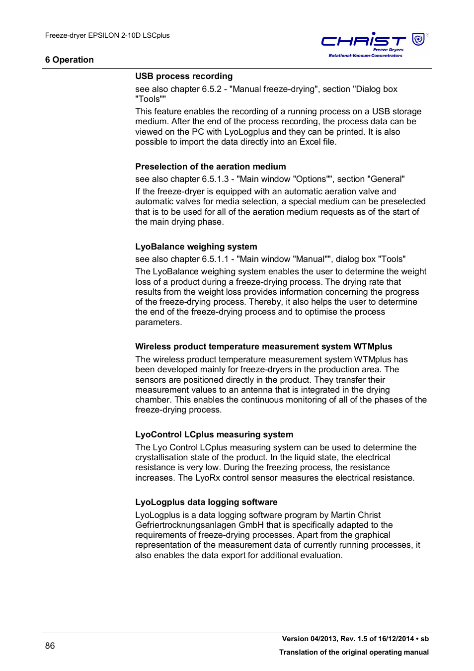 Martin Christ Epsilon 2-10D LSCplus User Manual | Page 86 / 135