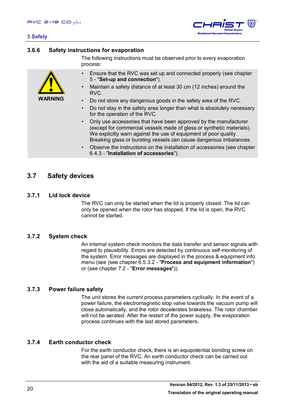 7 safety devices | Martin Christ RVC 2-18 CDplus User Manual | Page 20 / 78