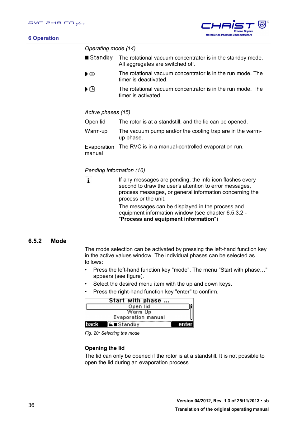 Martin Christ RVC 2-18 CDplus User Manual | Page 36 / 78
