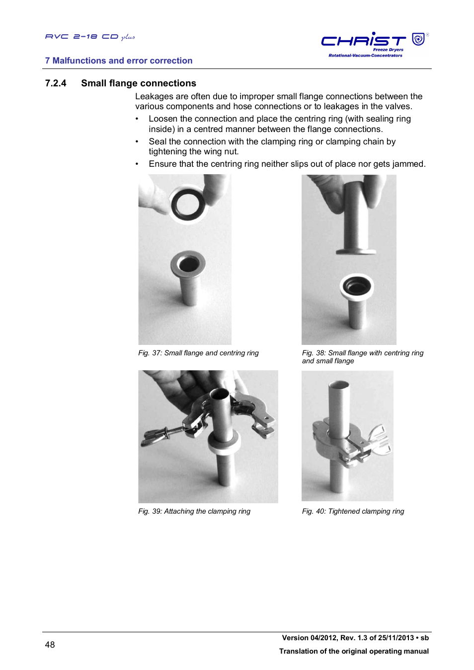 4 small flange connections | Martin Christ RVC 2-18 CDplus User Manual | Page 48 / 78