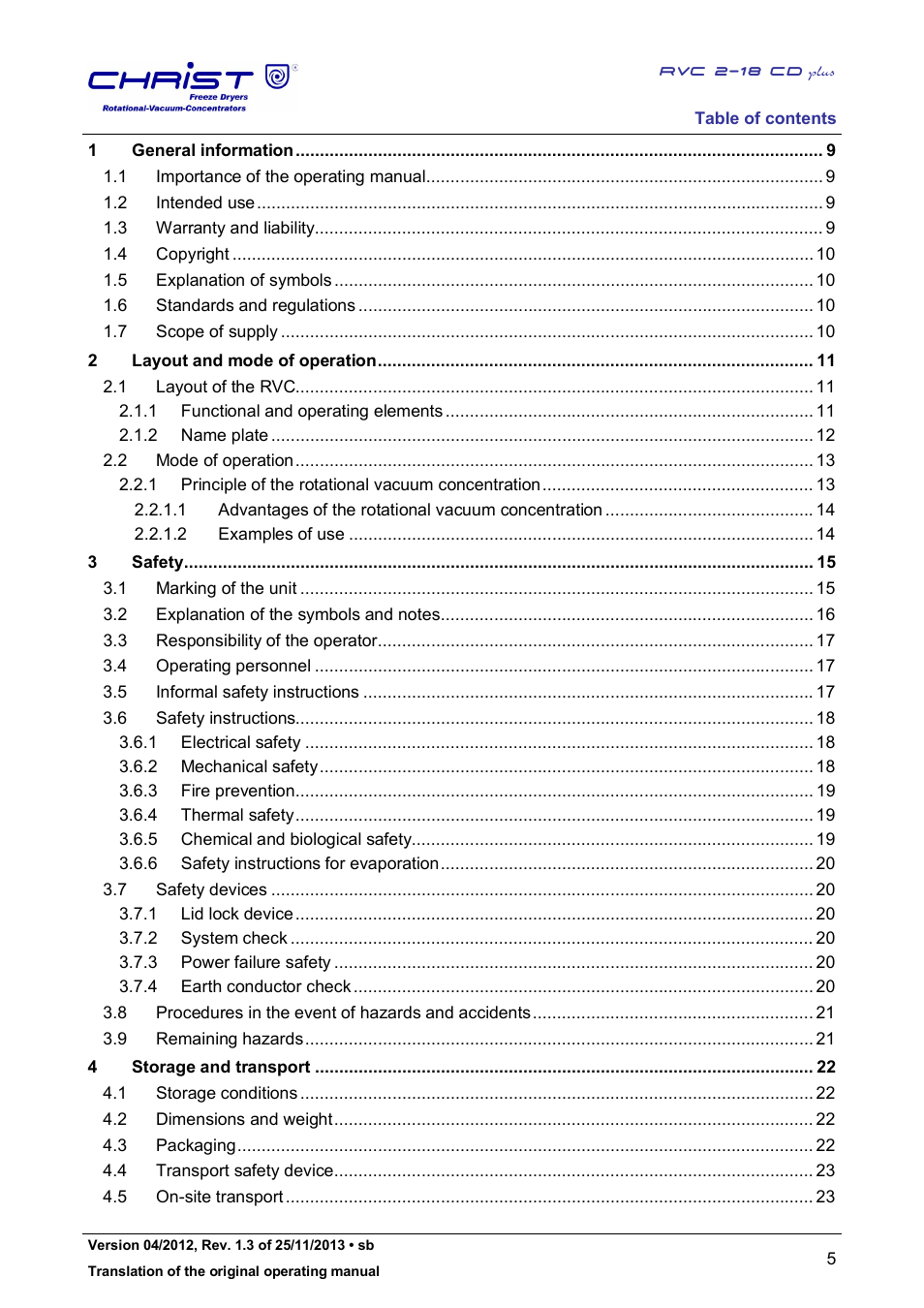 Martin Christ RVC 2-18 CDplus User Manual | Page 5 / 78