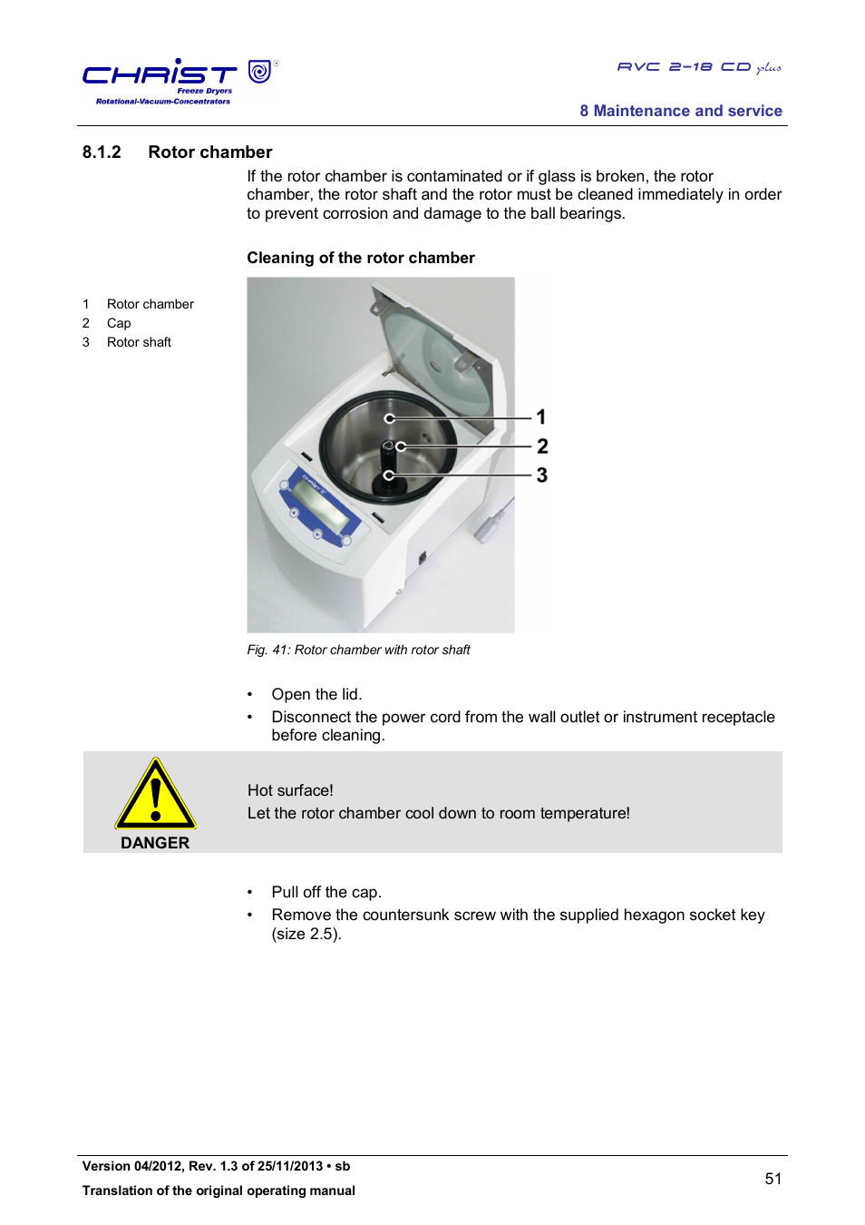 2 rotor chamber | Martin Christ RVC 2-18 CDplus User Manual | Page 51 / 78