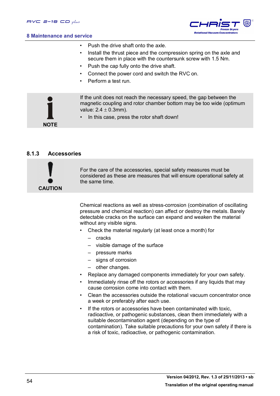 3 accessories | Martin Christ RVC 2-18 CDplus User Manual | Page 54 / 78