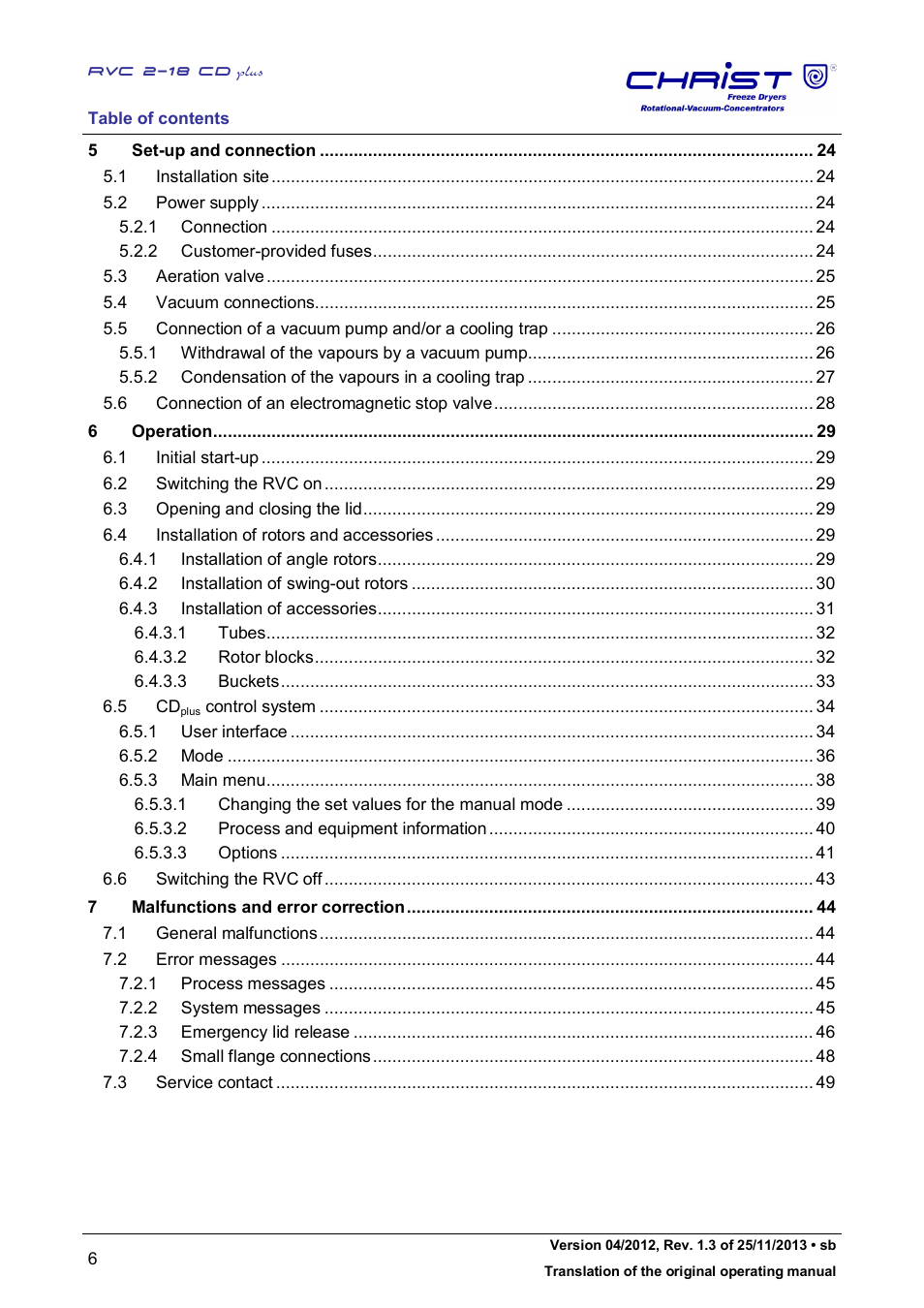Martin Christ RVC 2-18 CDplus User Manual | Page 6 / 78