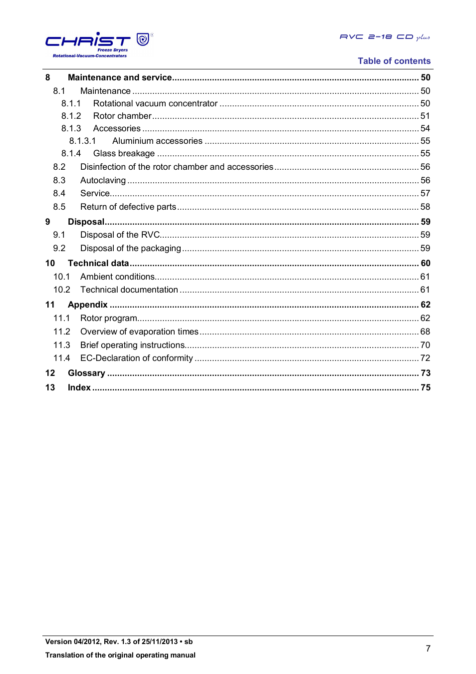 Martin Christ RVC 2-18 CDplus User Manual | Page 7 / 78