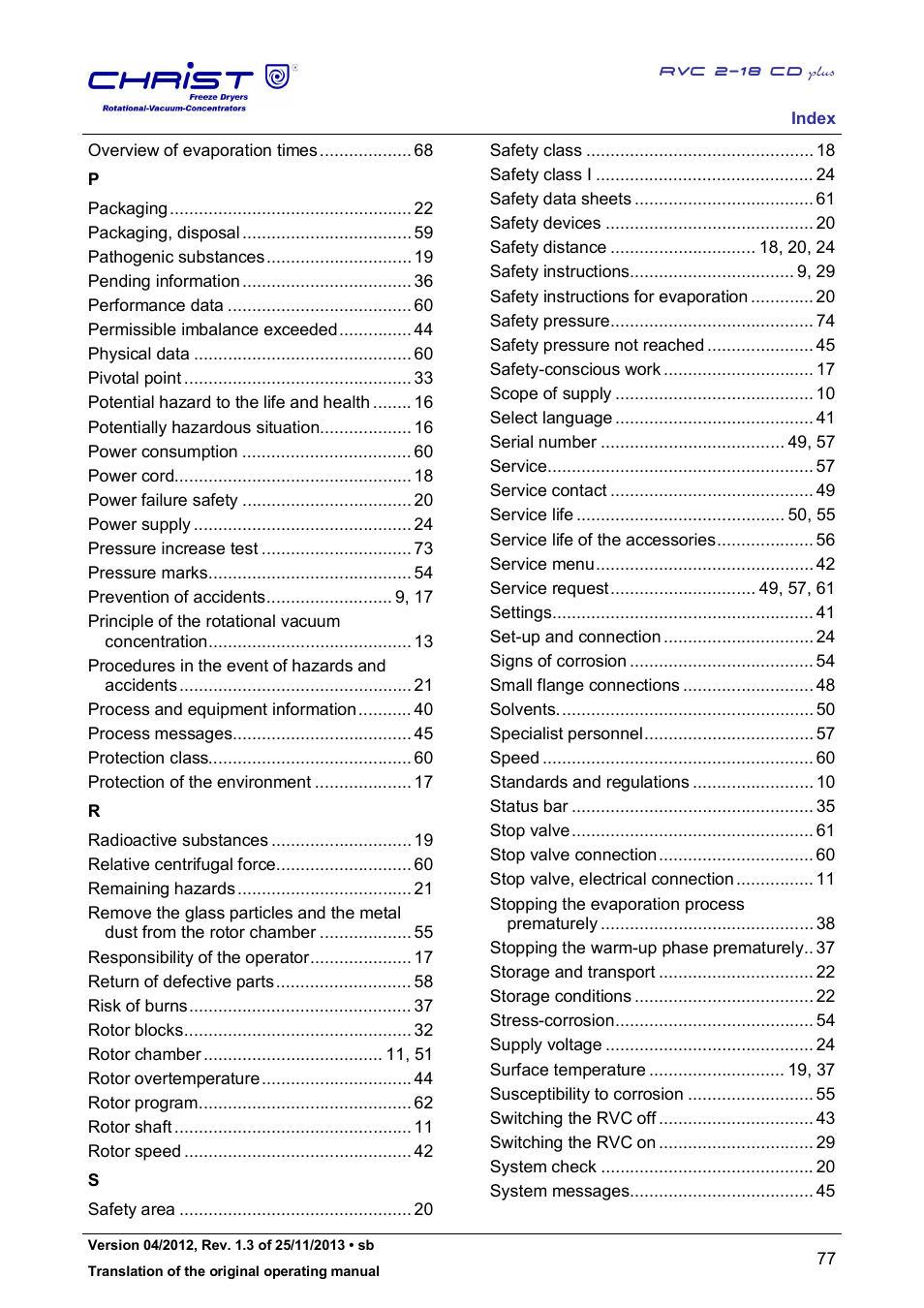 Martin Christ RVC 2-18 CDplus User Manual | Page 77 / 78