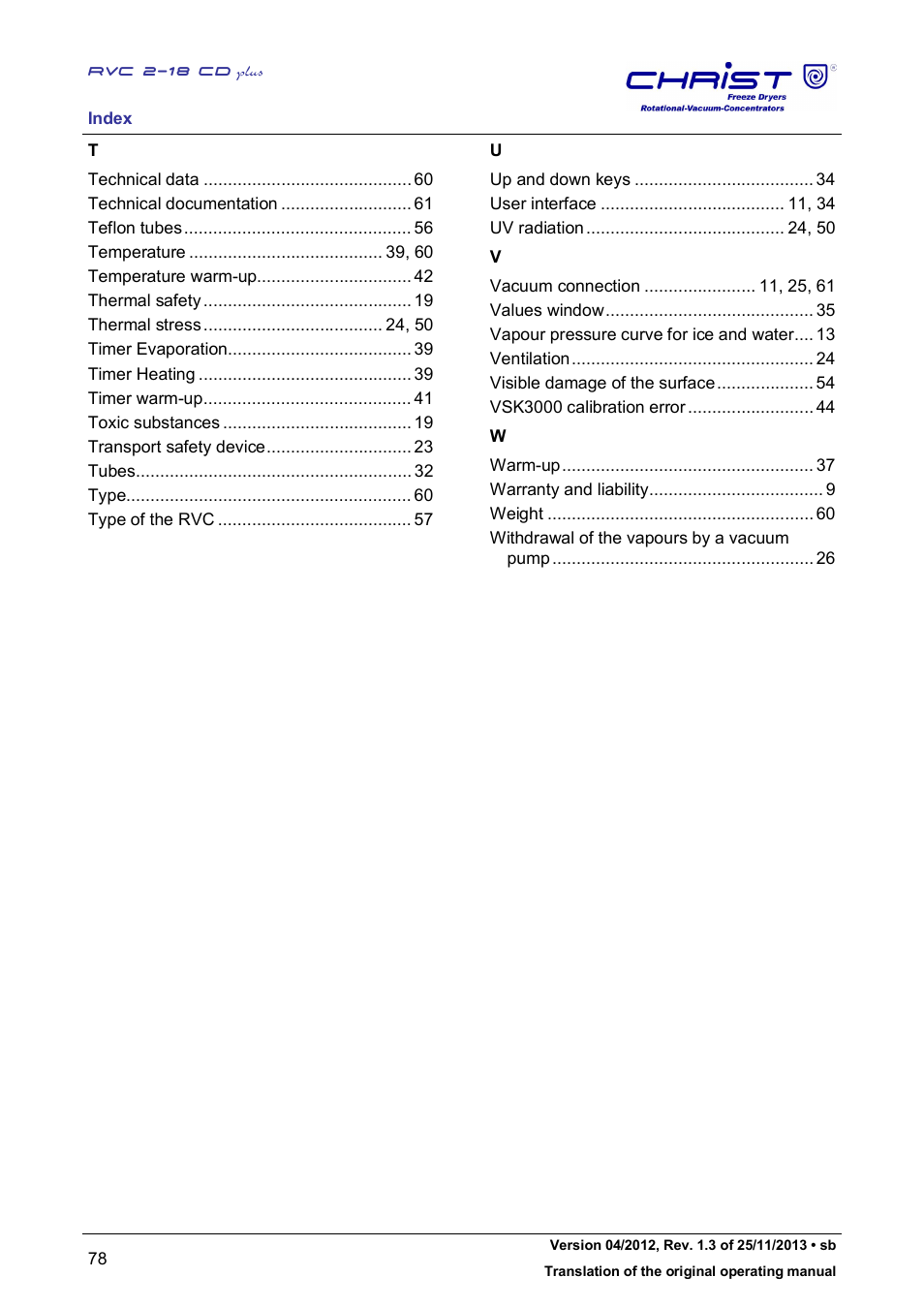 Martin Christ RVC 2-18 CDplus User Manual | Page 78 / 78