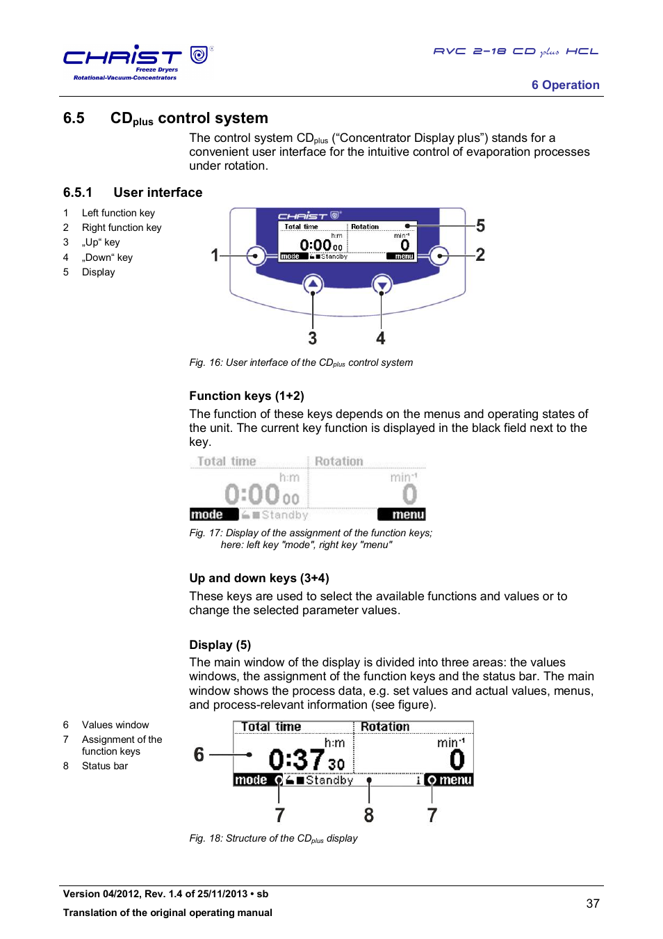 5 cd, Control system, 1 user interface | Martin Christ RVC 2-18 CDplus User Manual | Page 37 / 84