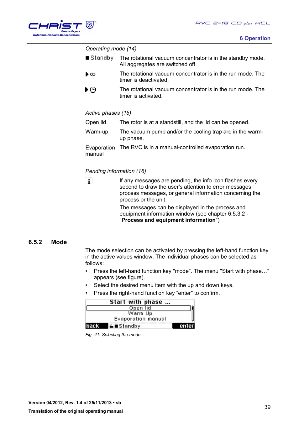 Martin Christ RVC 2-18 CDplus User Manual | Page 39 / 84