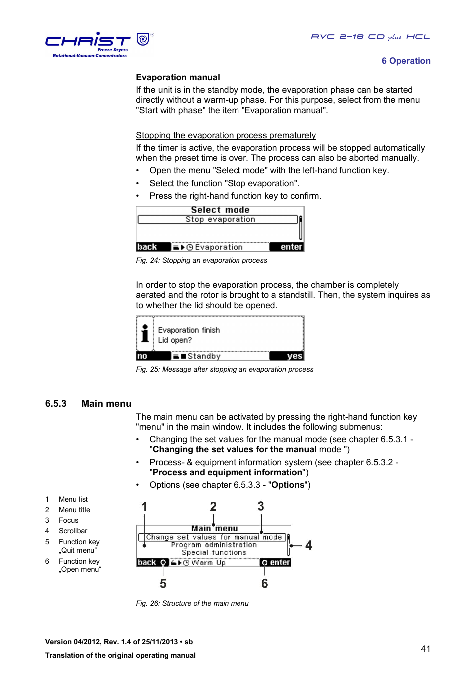 3 main menu | Martin Christ RVC 2-18 CDplus User Manual | Page 41 / 84