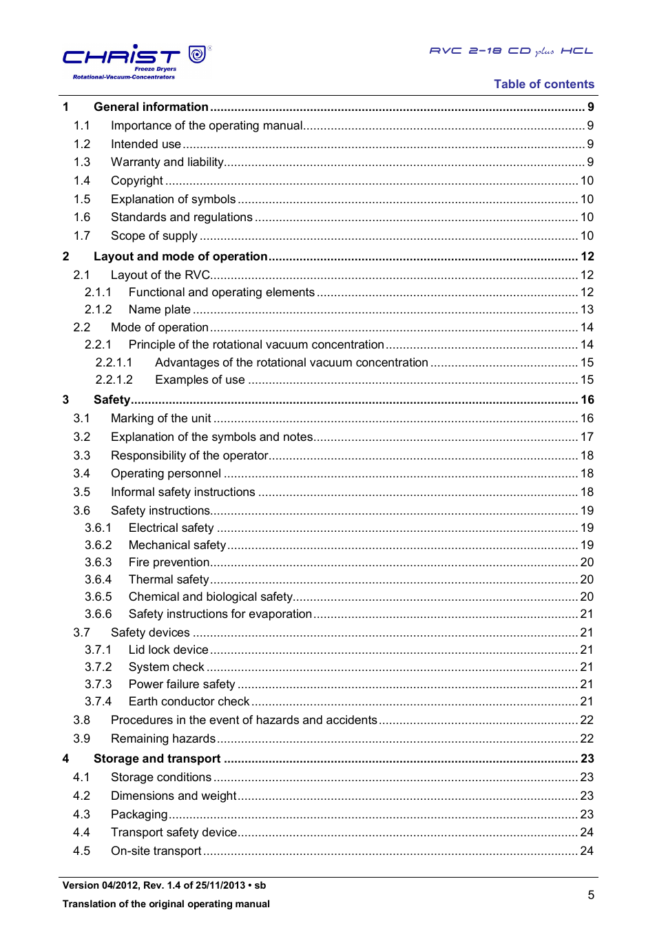 Martin Christ RVC 2-18 CDplus User Manual | Page 5 / 84
