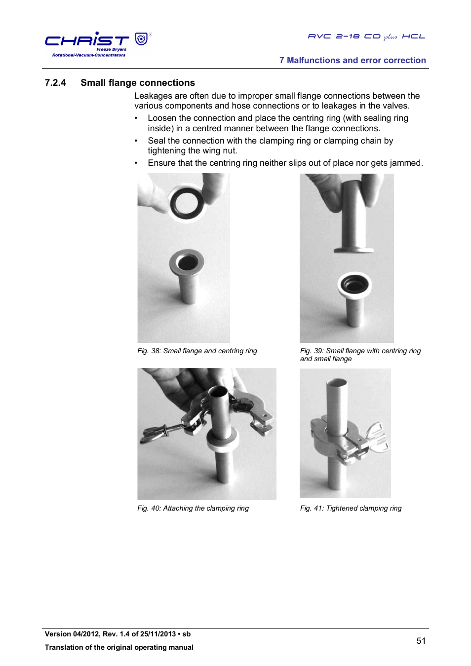 4 small flange connections | Martin Christ RVC 2-18 CDplus User Manual | Page 51 / 84