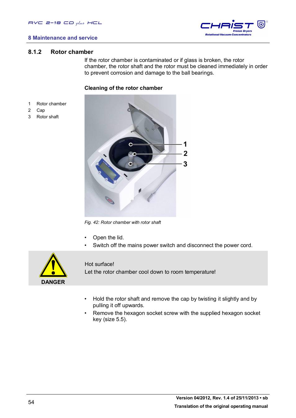 2 rotor chamber | Martin Christ RVC 2-18 CDplus User Manual | Page 54 / 84