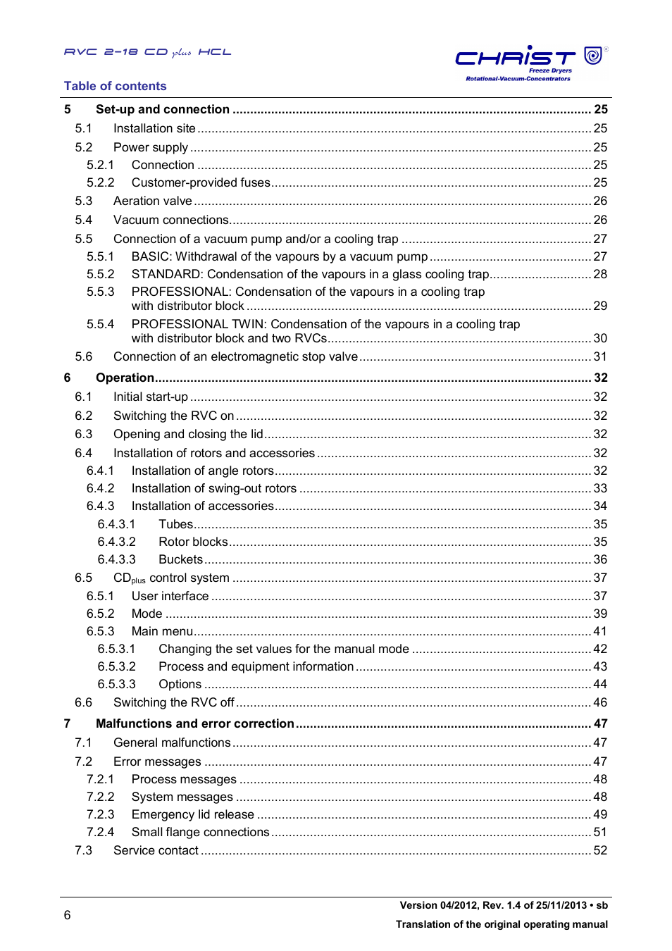 Martin Christ RVC 2-18 CDplus User Manual | Page 6 / 84