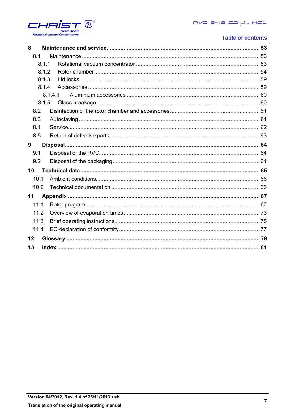 Martin Christ RVC 2-18 CDplus User Manual | Page 7 / 84