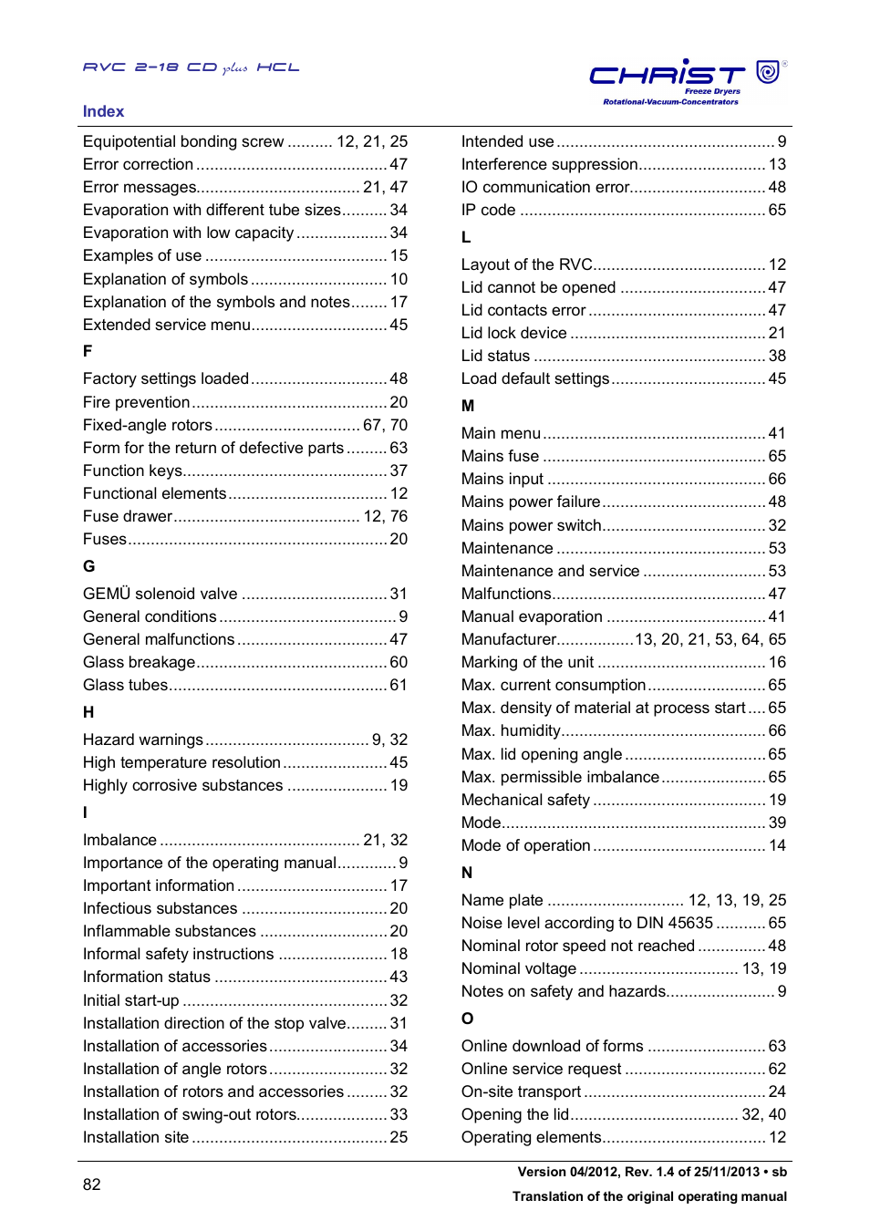 Martin Christ RVC 2-18 CDplus User Manual | Page 82 / 84