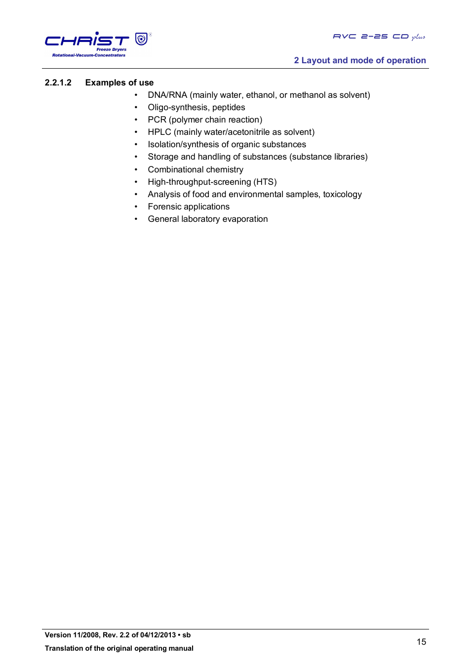 Martin Christ RVC 2-25 CDplus User Manual | Page 15 / 86