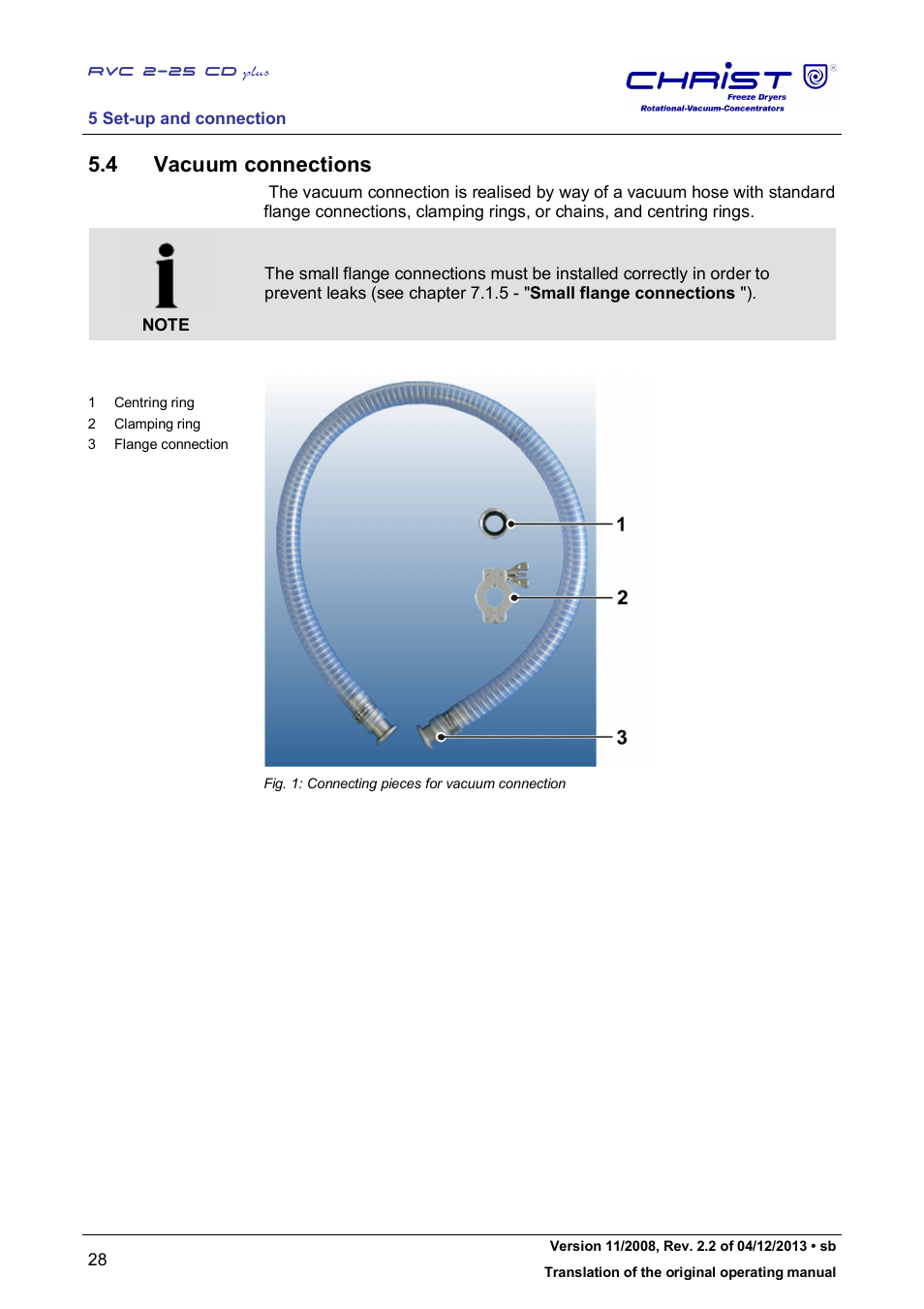 4 vacuum connections | Martin Christ RVC 2-25 CDplus User Manual | Page 28 / 86