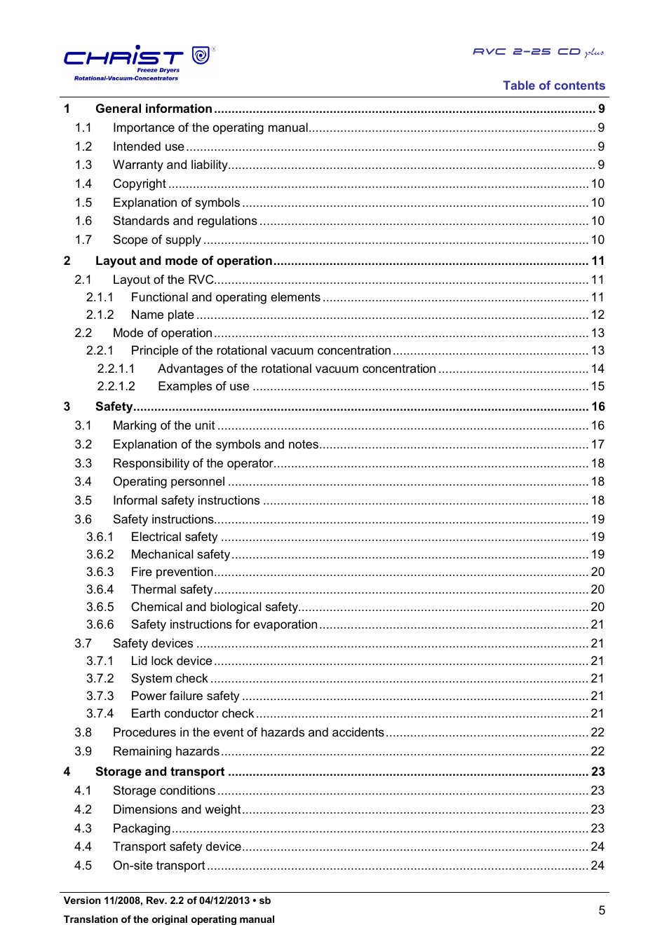 Martin Christ RVC 2-25 CDplus User Manual | Page 5 / 86