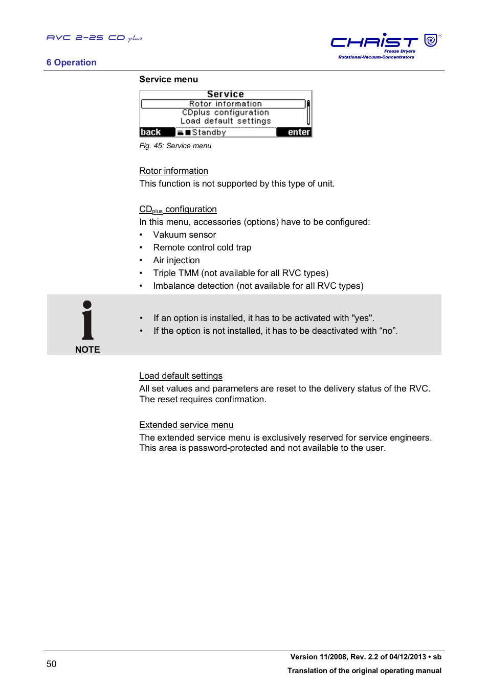 Martin Christ RVC 2-25 CDplus User Manual | Page 50 / 86