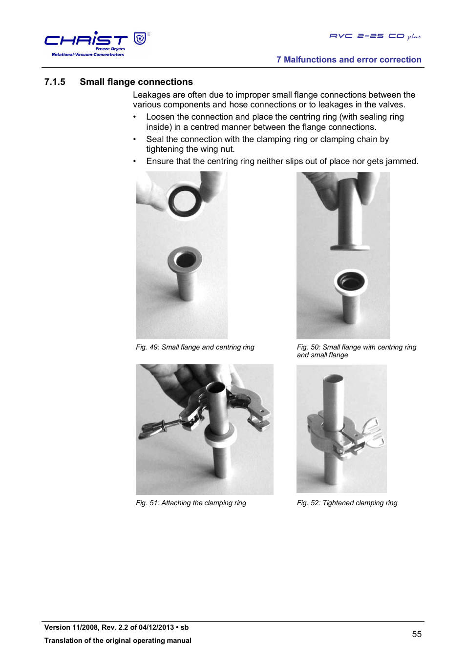 5 small flange connections | Martin Christ RVC 2-25 CDplus User Manual | Page 55 / 86