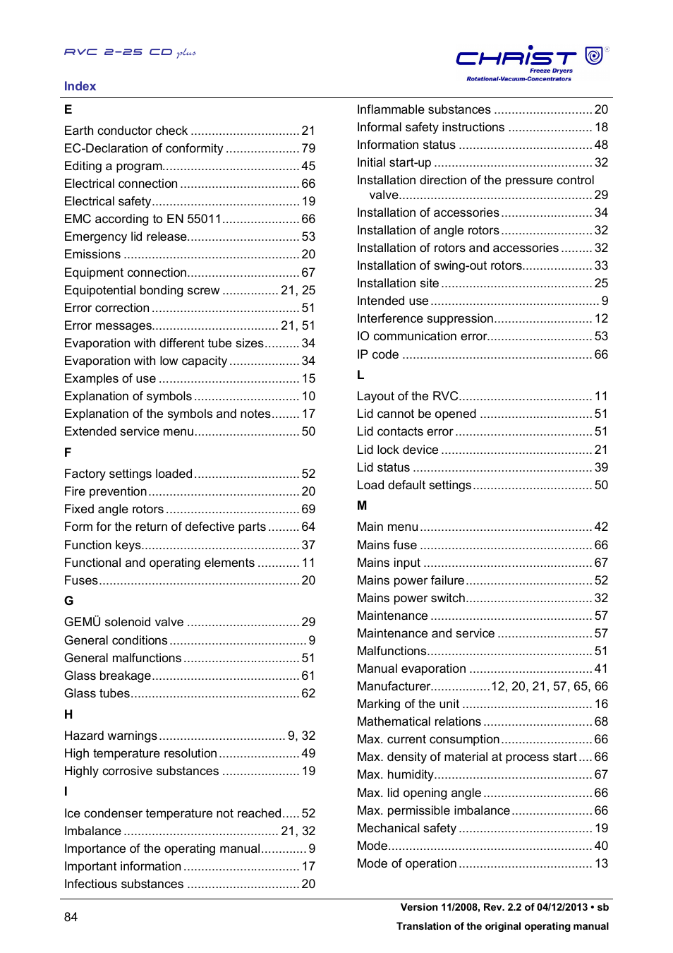 Martin Christ RVC 2-25 CDplus User Manual | Page 84 / 86