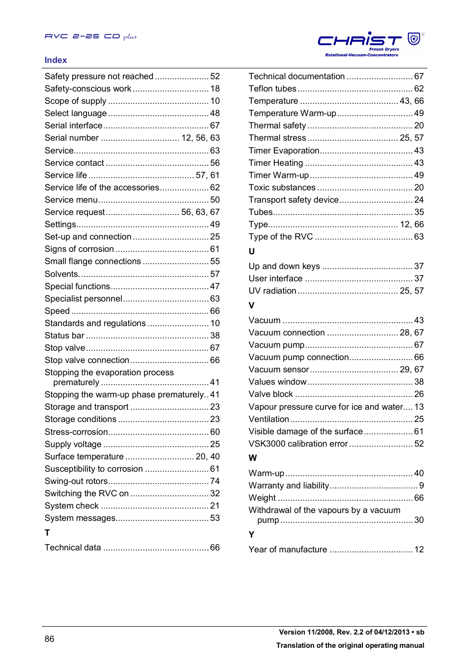 Martin Christ RVC 2-25 CDplus User Manual | Page 86 / 86